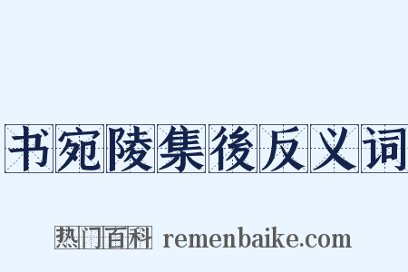 书宛陵集後反义词是什么意思的图片